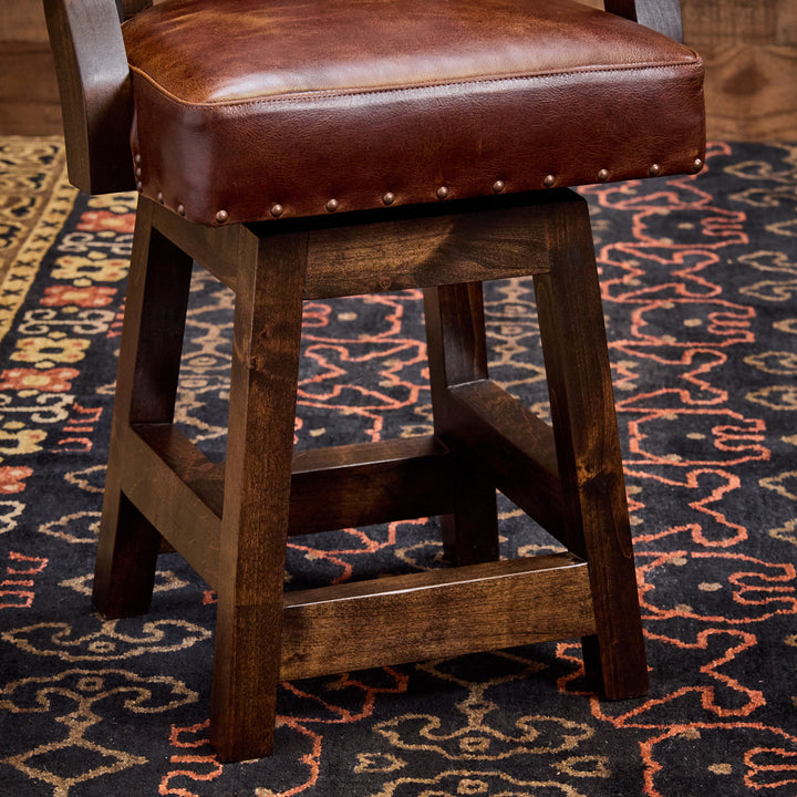 Big Iron Western Leather Bar Stool