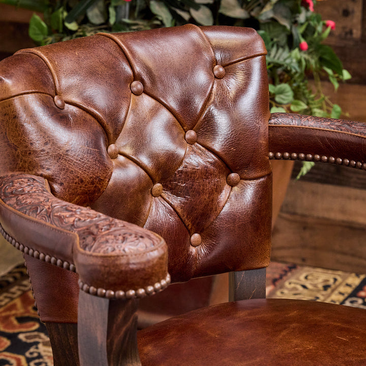 Big Iron Western Leather Bar Stool