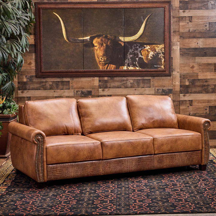 Los Barreras Sleeper Leather Sofa