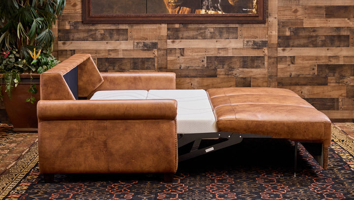 Los Barreras Sleeper Leather Sofa
