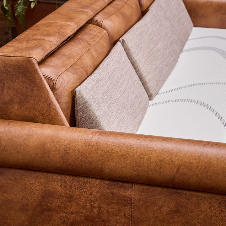 Los Barreras Sleeper Leather Sofa