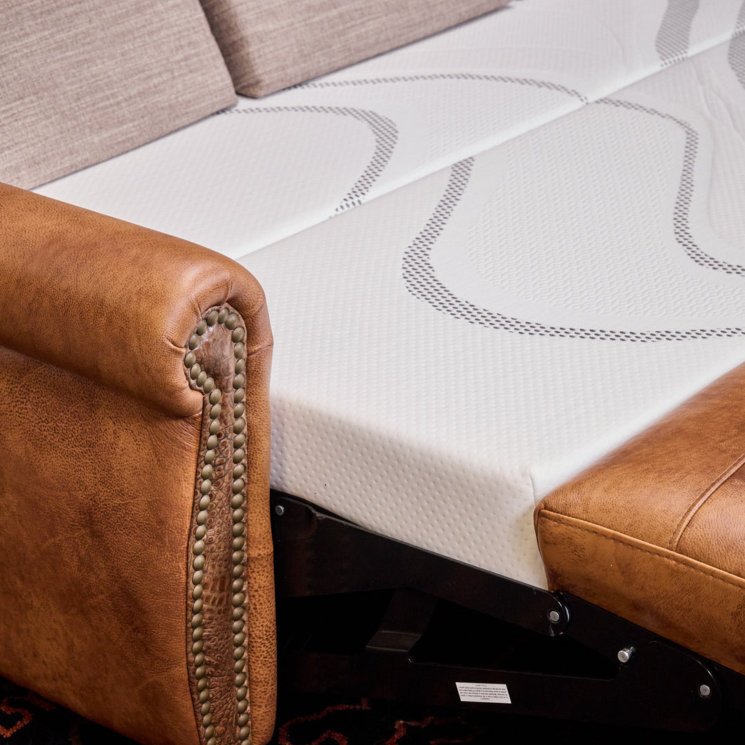 Los Barreras Sleeper Leather Sofa