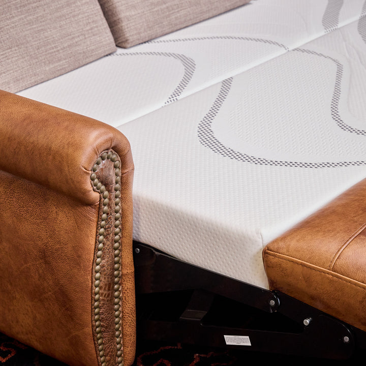 Los Barreras Sleeper Leather Sofa