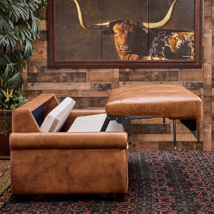 Los Barreras Sleeper Leather Sofa