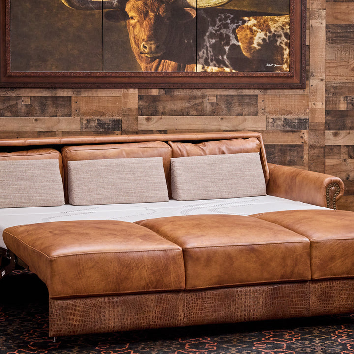 Los Barreras Sleeper Leather Sofa
