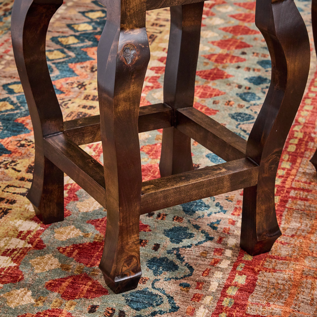 Andres Black Croc Leather Bar Stool