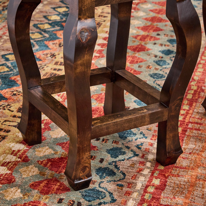 Andres Black Croc Leather Bar Stool