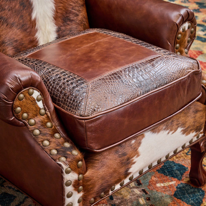 Cattle Barron Cowhide Wingback Chair