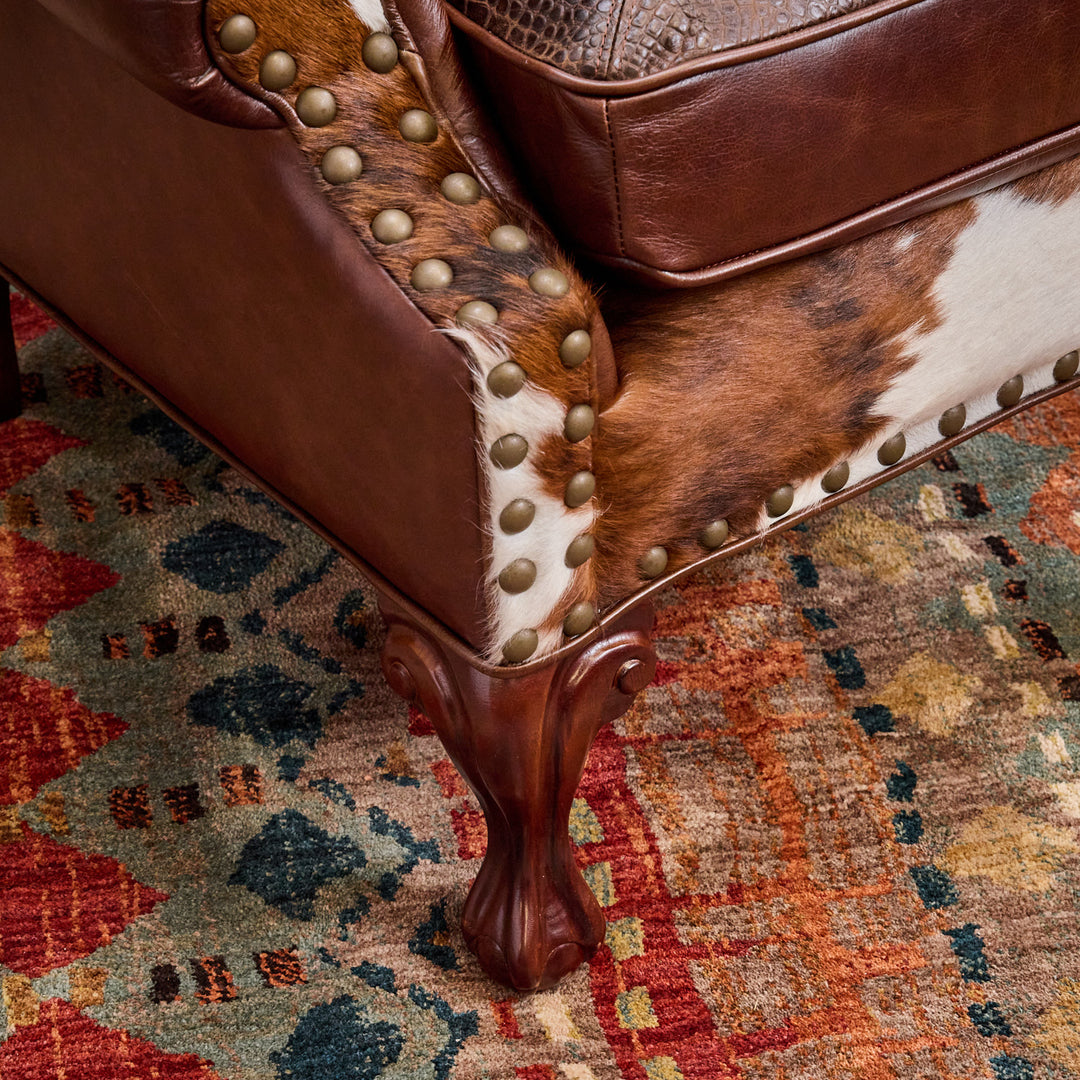 Cattle Barron Cowhide Wingback Chair