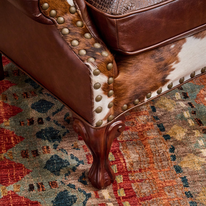 Cattle Barron Cowhide Wingback Chair
