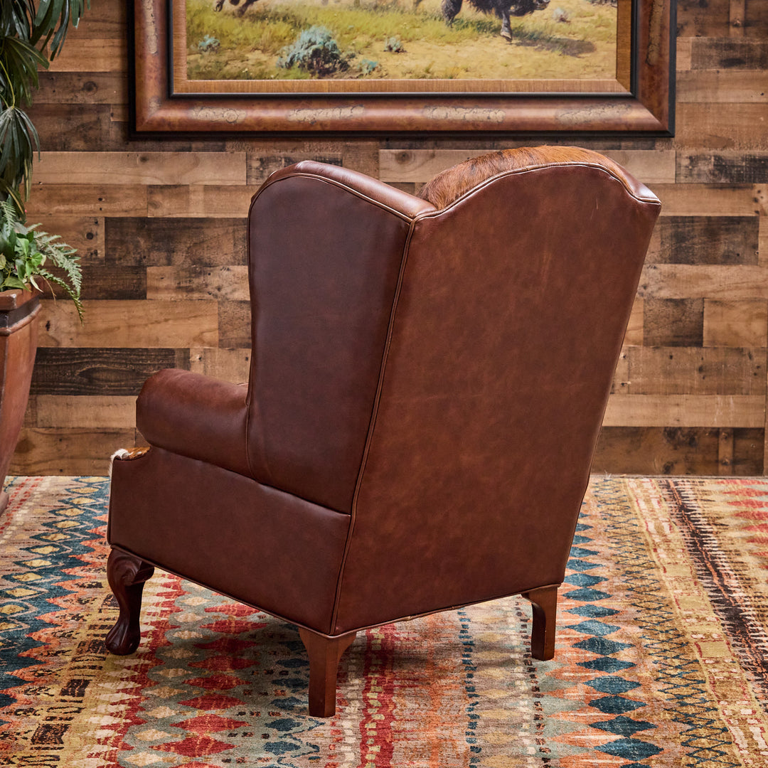 Cattle Barron Cowhide Wingback Chair
