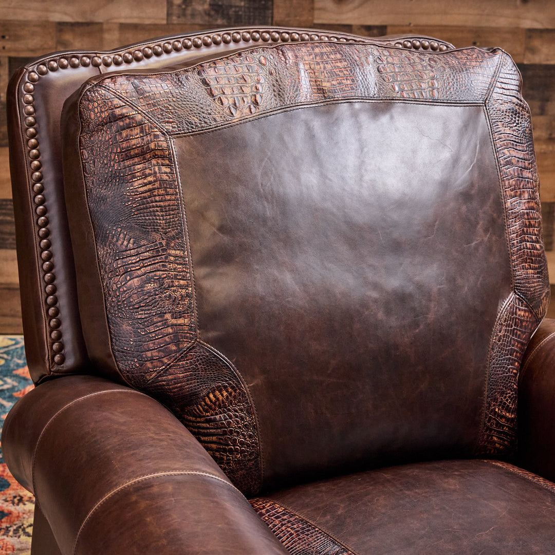 Rodeo Western Leather Swivel Recliner