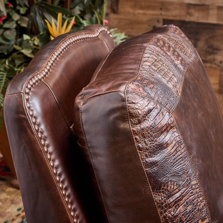 Rodeo Western Leather Swivel Recliner