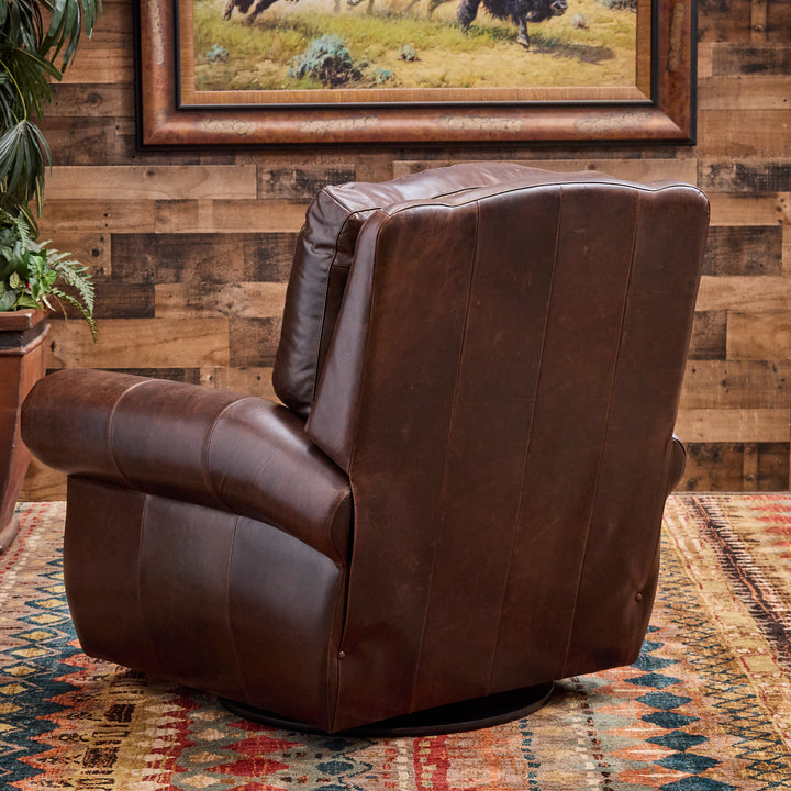 Rodeo Western Leather Swivel Recliner