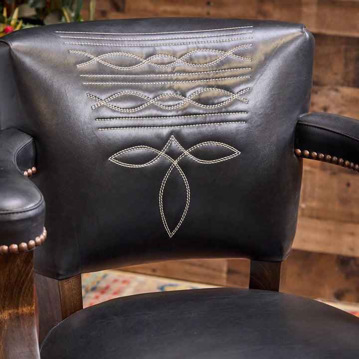 Midnight Rodeo Western Leather Bar Stool