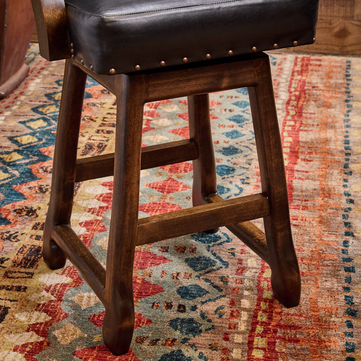 Midnight Rodeo Western Leather Bar Stool