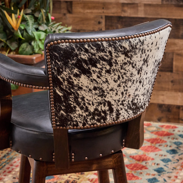 Midnight Rodeo Western Leather Bar Stool