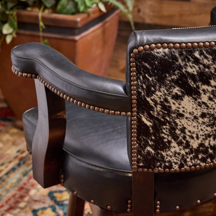 Midnight Rodeo Western Leather Bar Stool