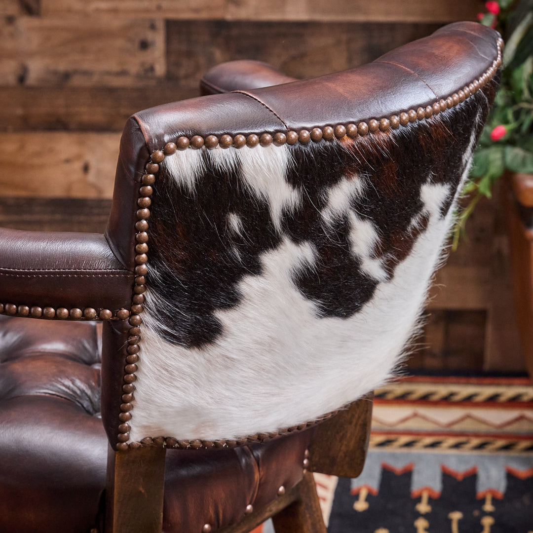 Tombstone Cowhide Western Leather Bar Stool