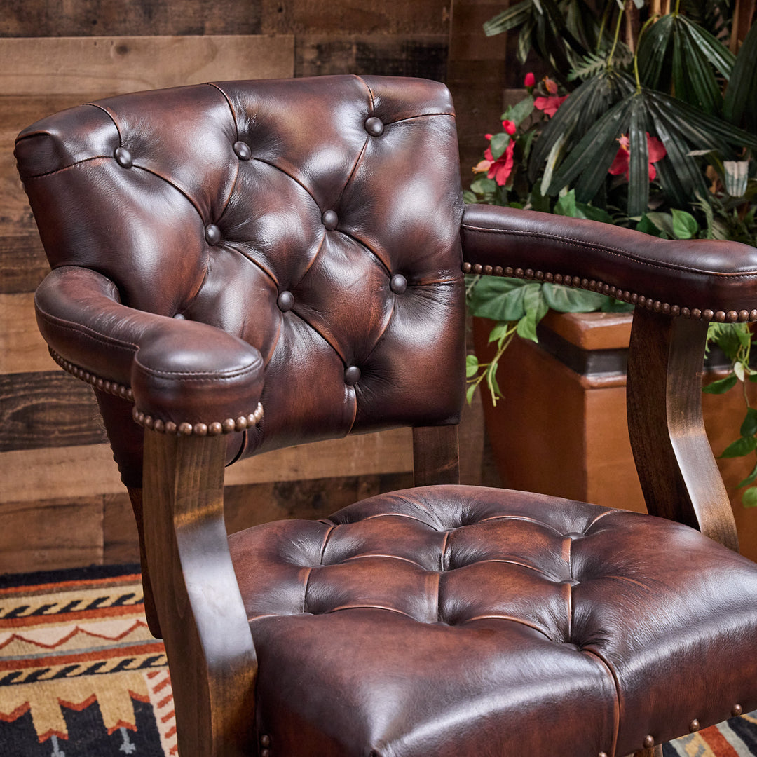 Tombstone Cowhide Western Leather Bar Stool