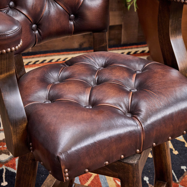 Tombstone Cowhide Western Leather Bar Stool
