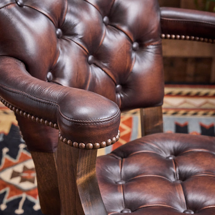 Tombstone Cowhide Western Leather Bar Stool