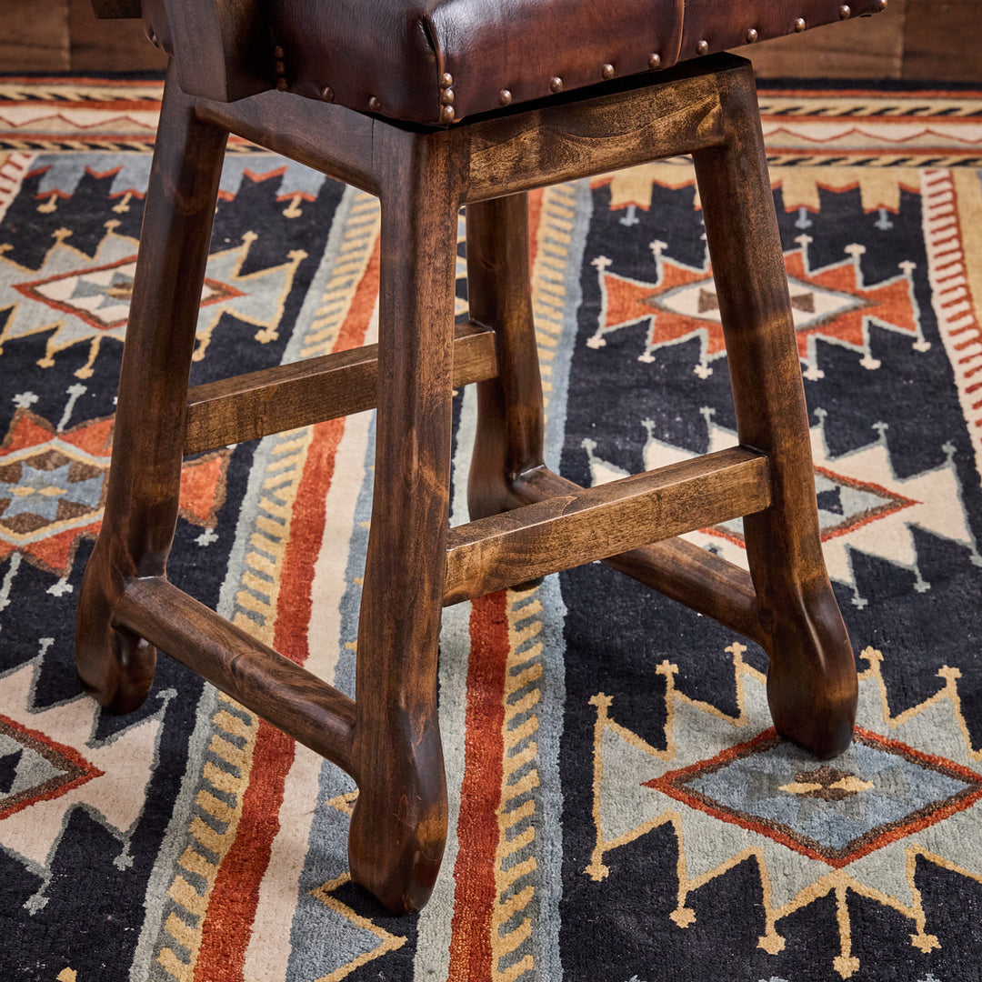 Tombstone Cowhide Western Leather Bar Stool