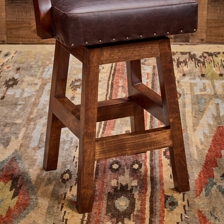 Nuevo Laredo Western Leather Bar Stool