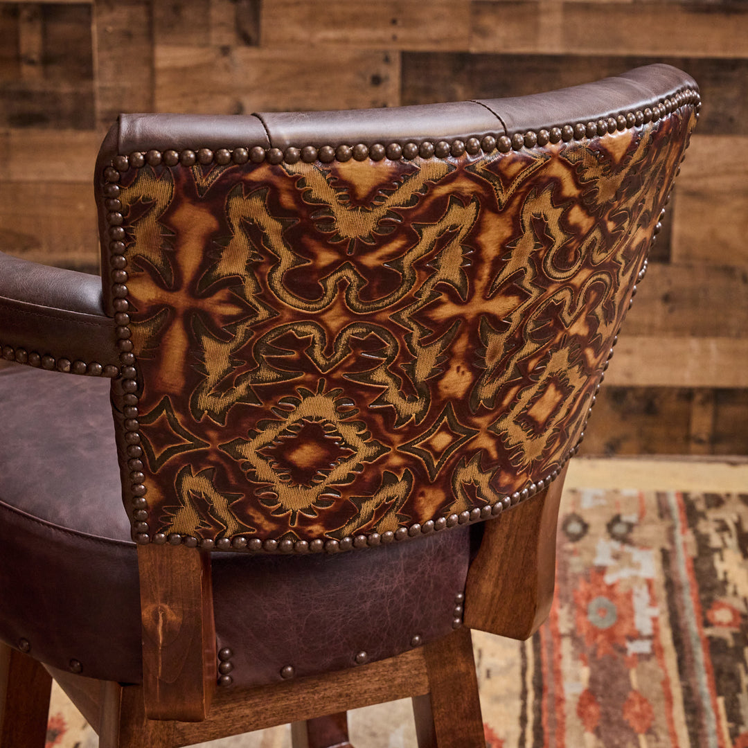 Nuevo Laredo Western Leather Bar Stool