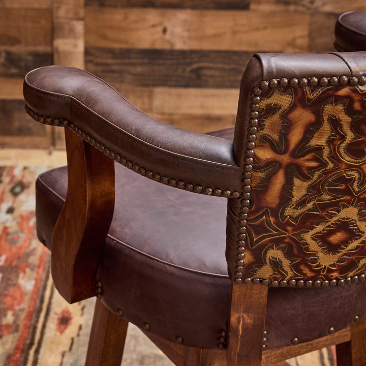 Nuevo Laredo Western Leather Bar Stool