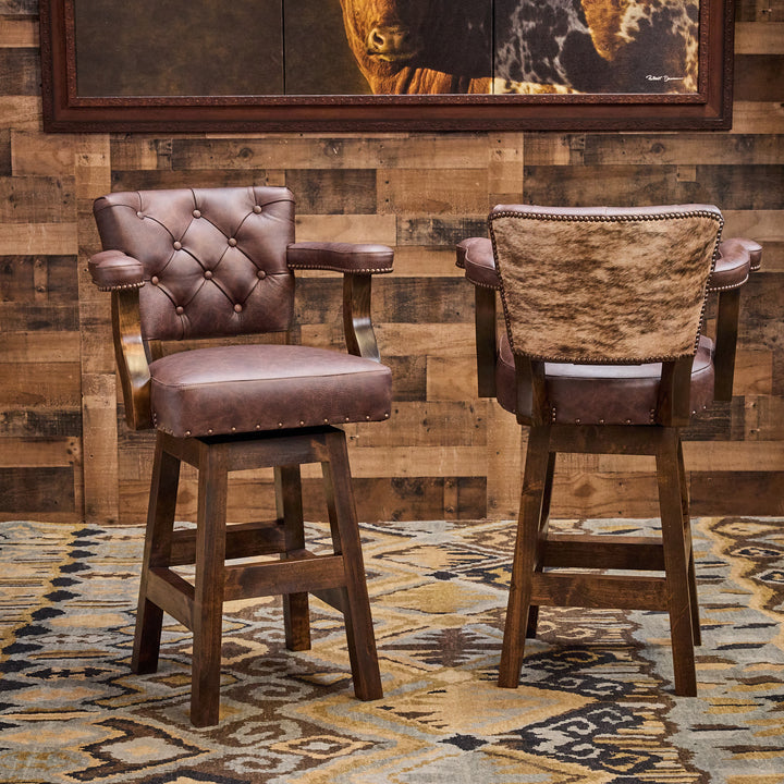 Round Rock Western Cowhide Bar Stool