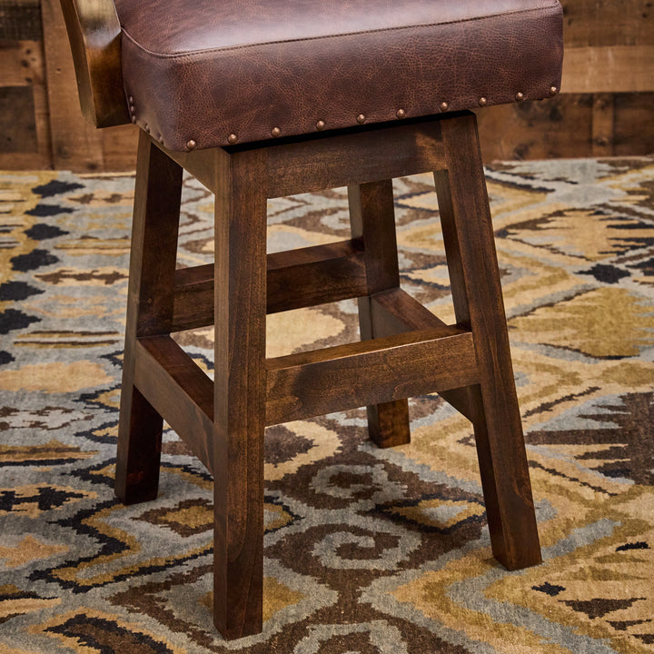Round Rock Western Cowhide Bar Stool