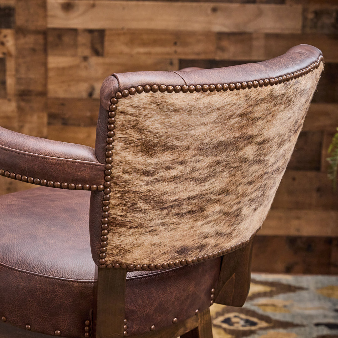 Round Rock Western Cowhide Bar Stool