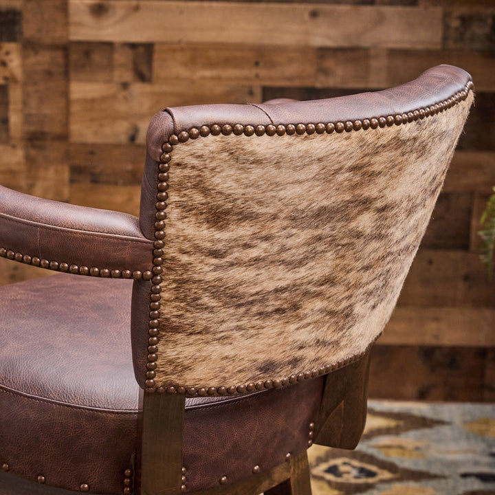 Round Rock Western Cowhide Bar Stool