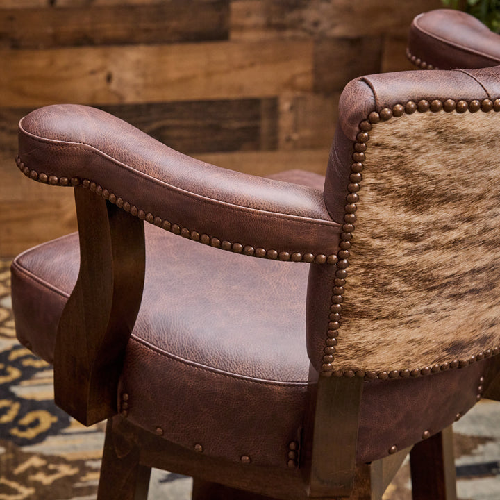 Round Rock Western Cowhide Bar Stool