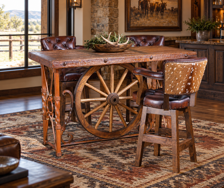 High Plains Wagon Wheel Pub Table