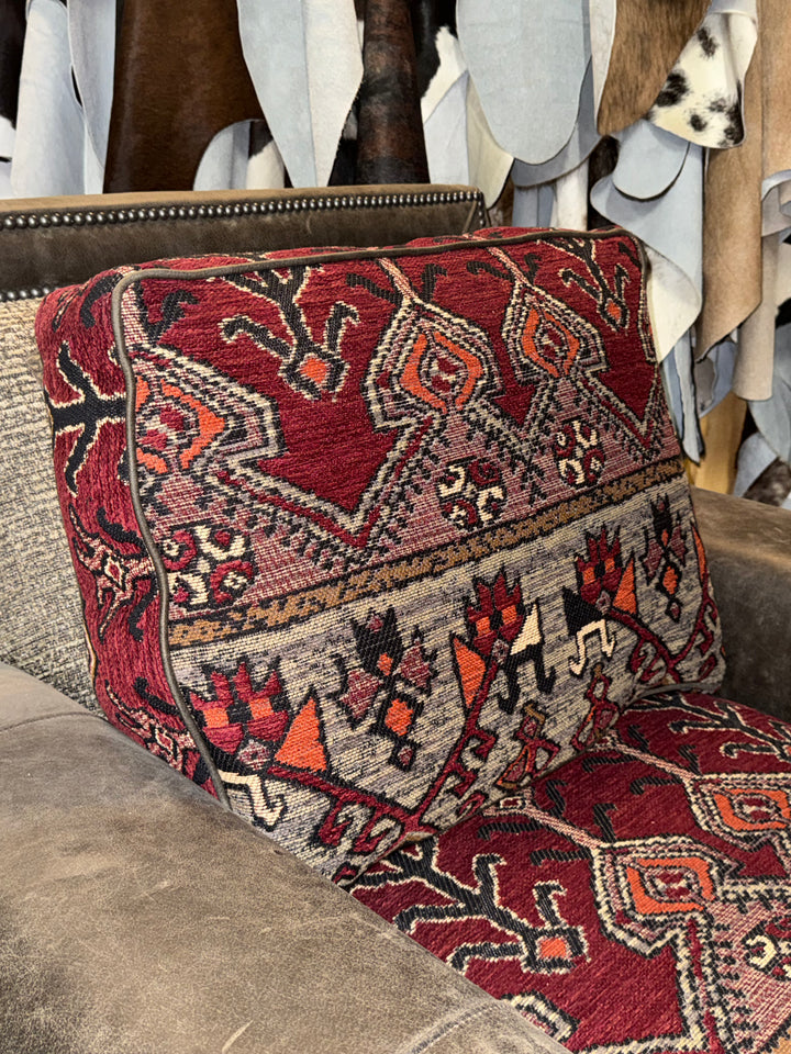 Shania Leather and Fabric Swivel Chair