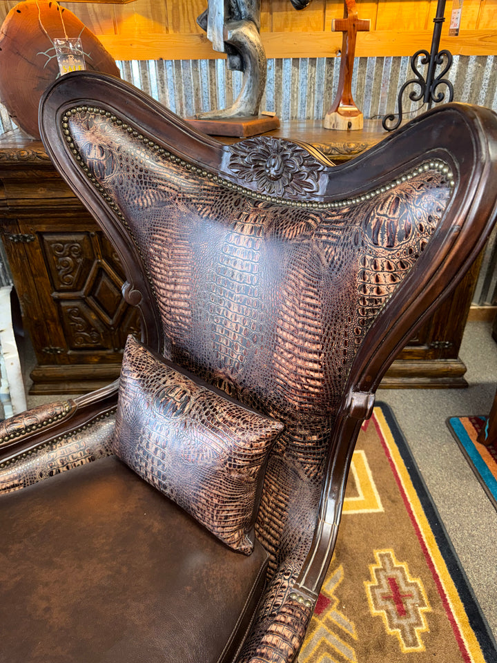 Carved Crocodile Chair