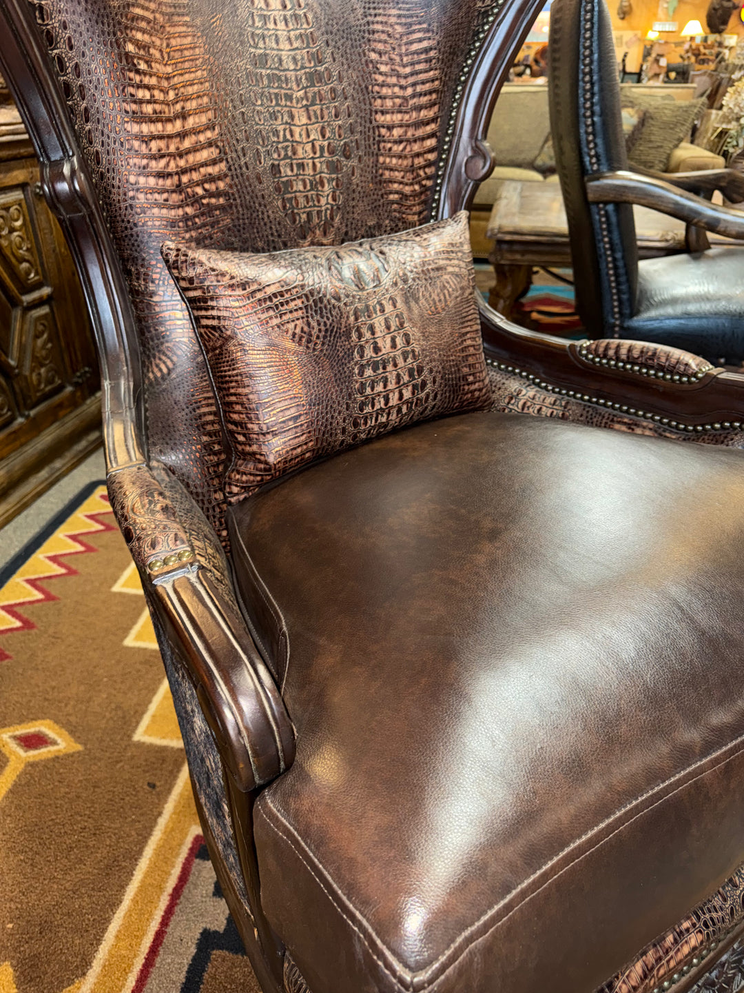 Carved Crocodile Chair