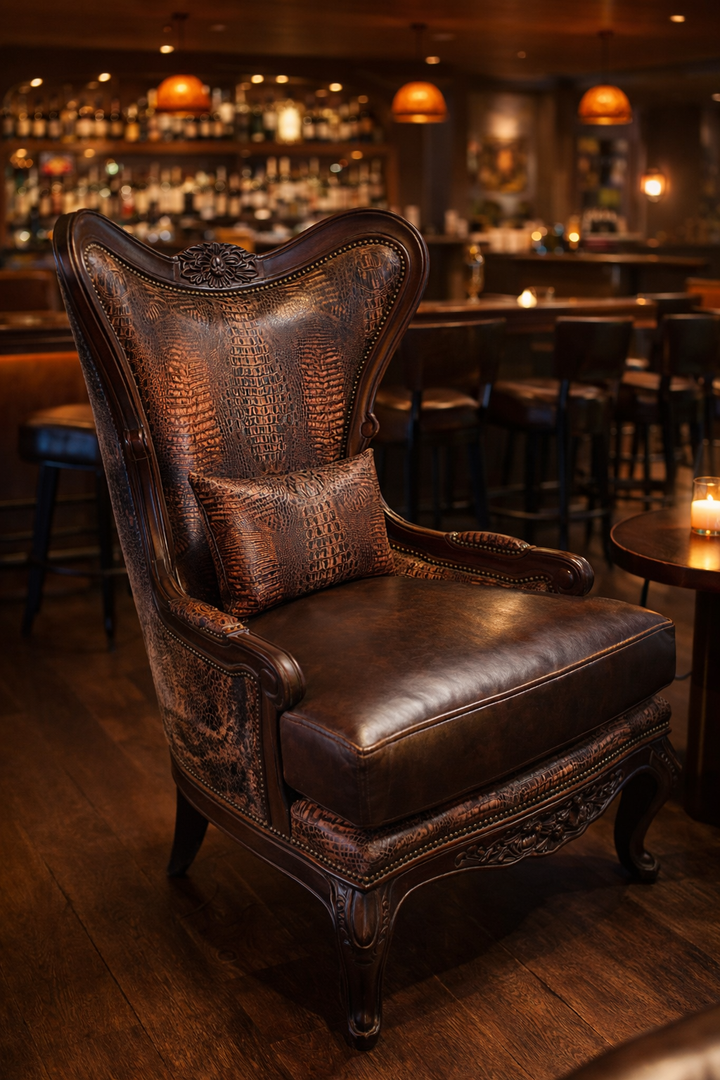 Carved Crocodile Chair