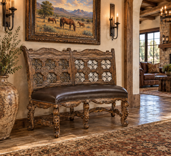 Iron Star Curved Bench