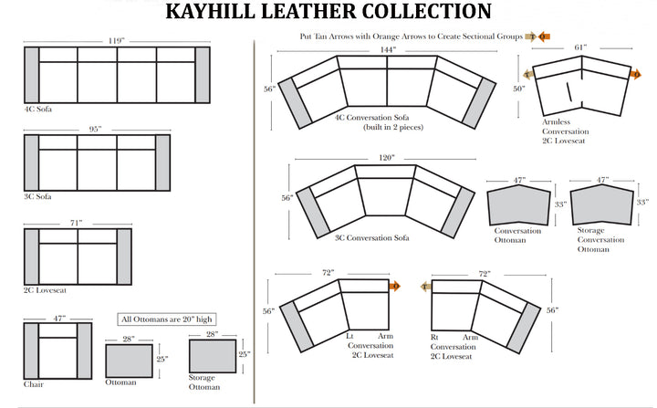 Kayhill Western Leather Sofa