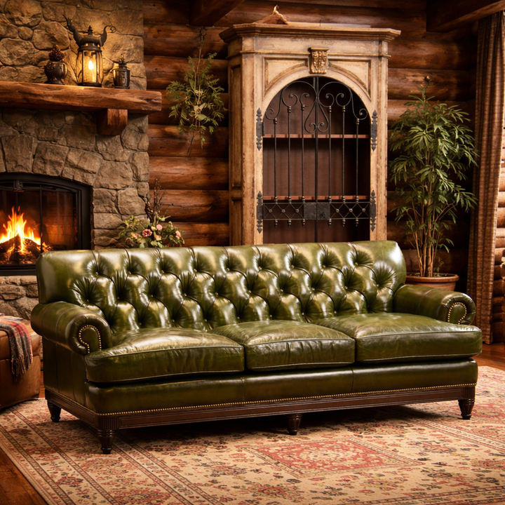 Kensington Tufted Leather Sofa