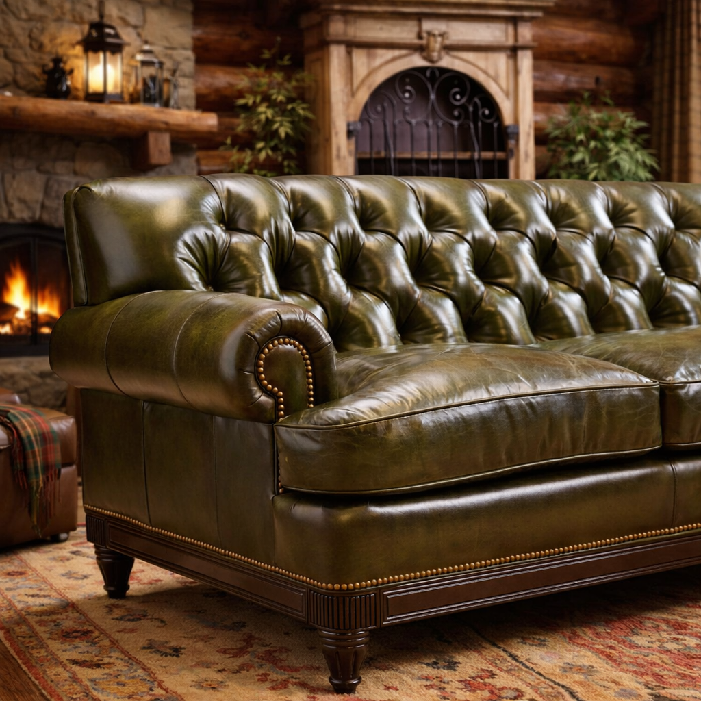 Kensington Tufted Leather Sofa