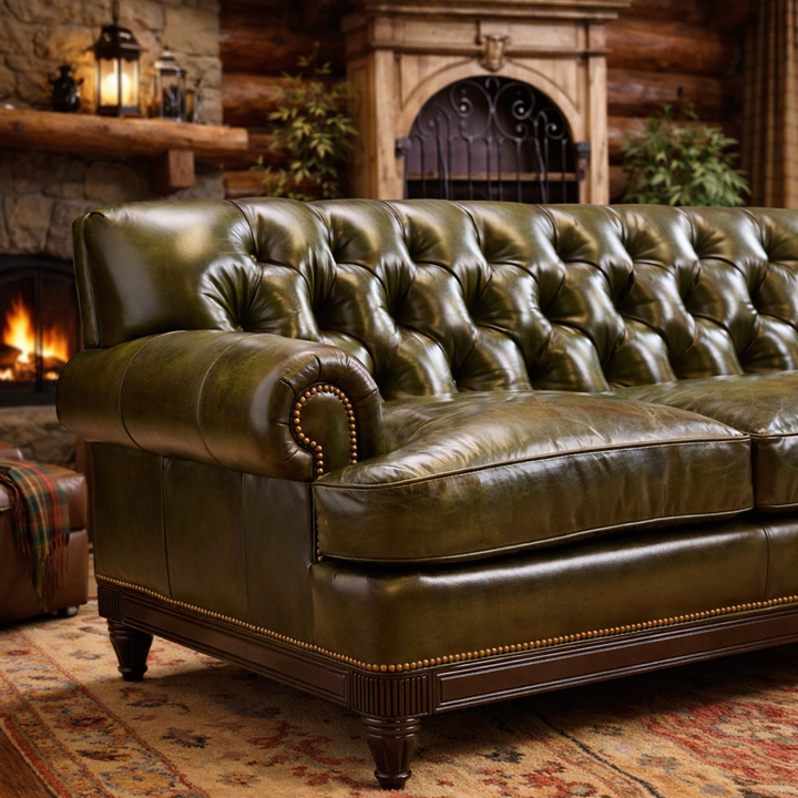 Kensington Tufted Leather Sofa