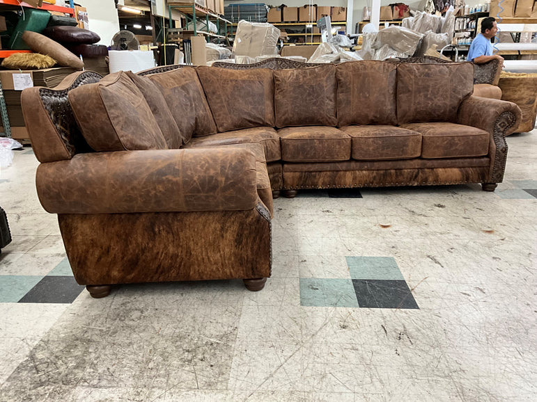Katy Western Leather Sectional Sofa Hat Creek Interiors