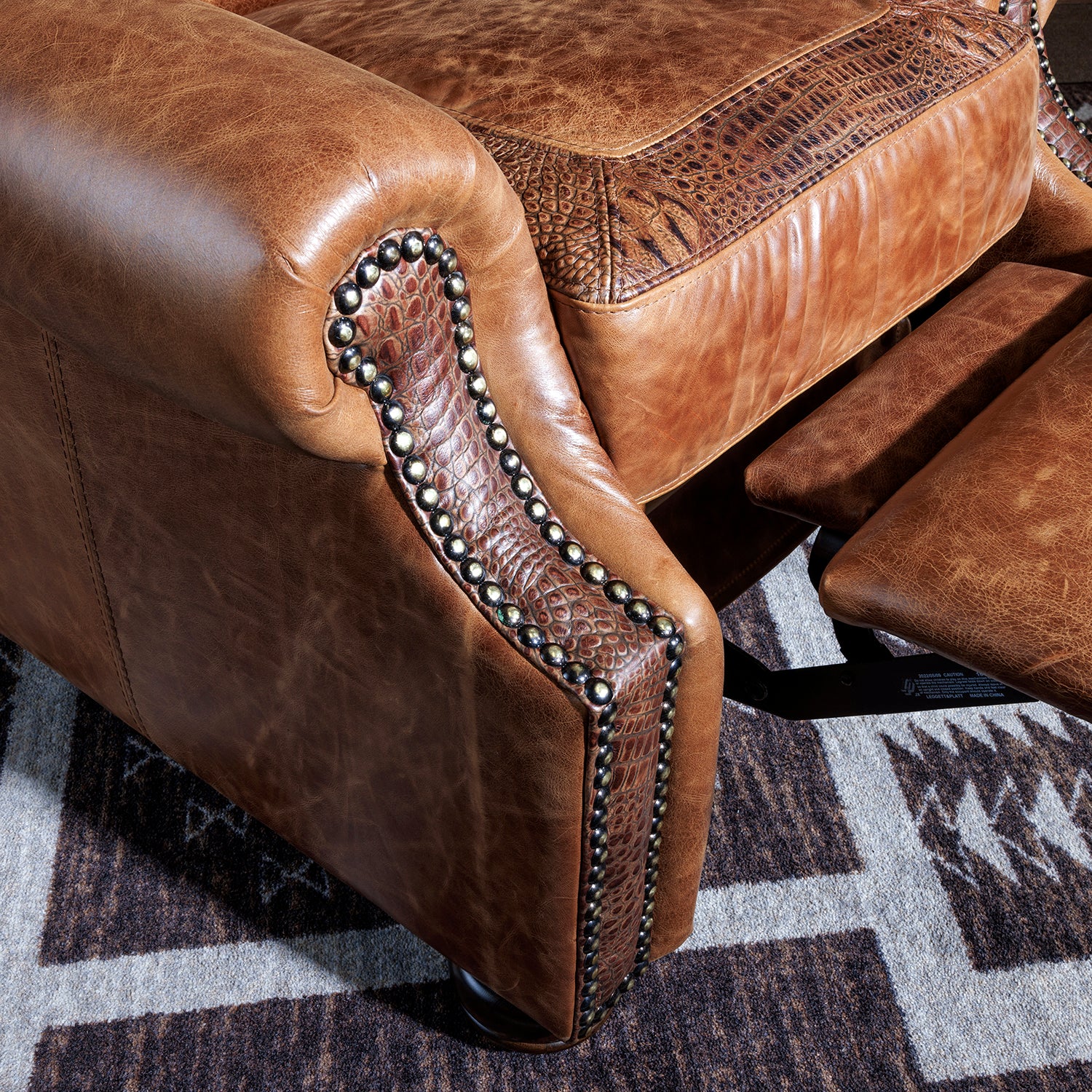 Ronello Croc Western Leather Recliner | Western Croc Recliners