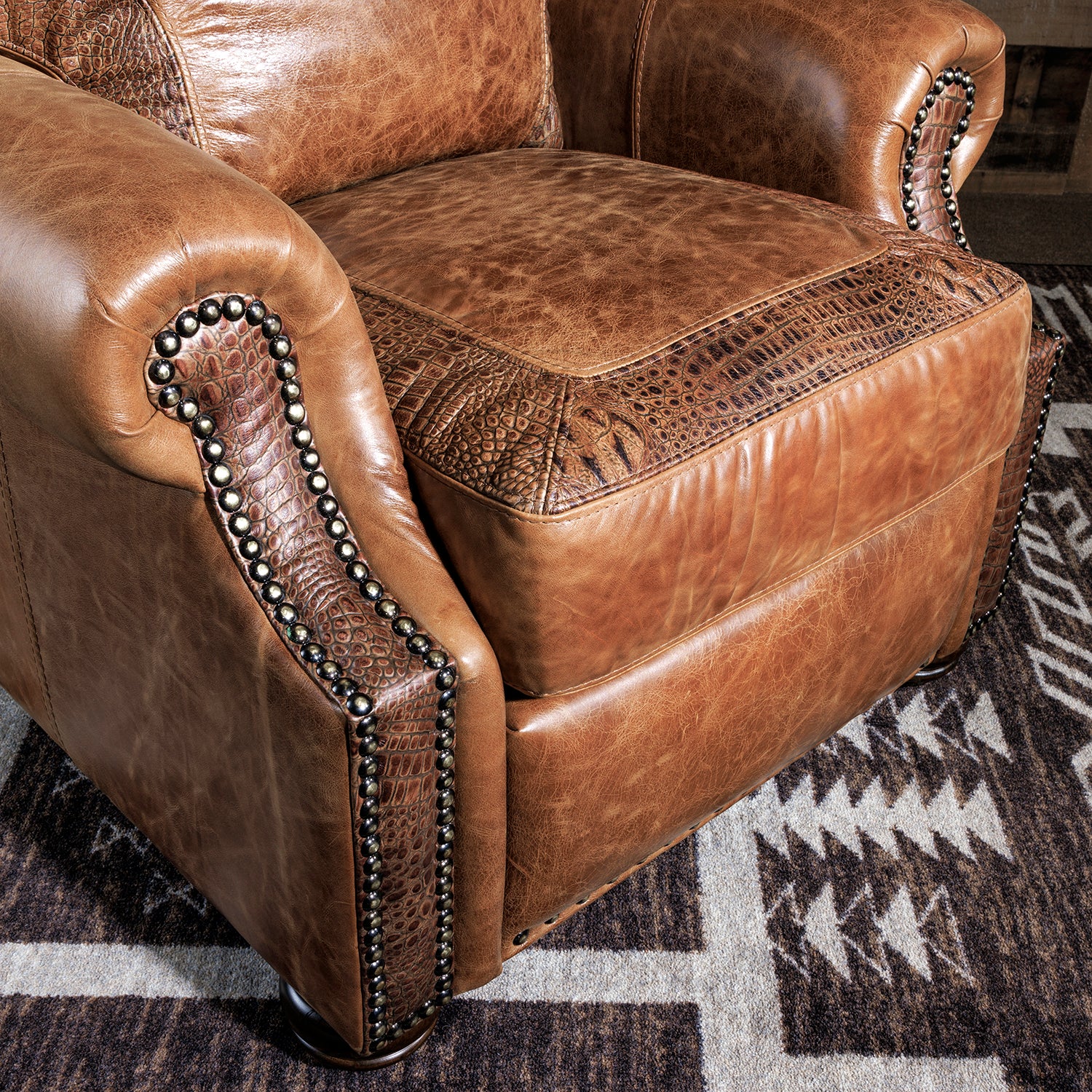 Ronello Croc Western Leather Recliner | Western Croc Recliners
