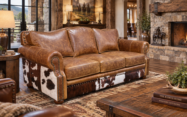 Luckenbach Leather & Cowhide Sofa