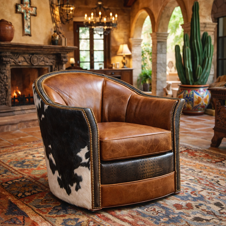 Fort Blanco Leather Swivel Chair